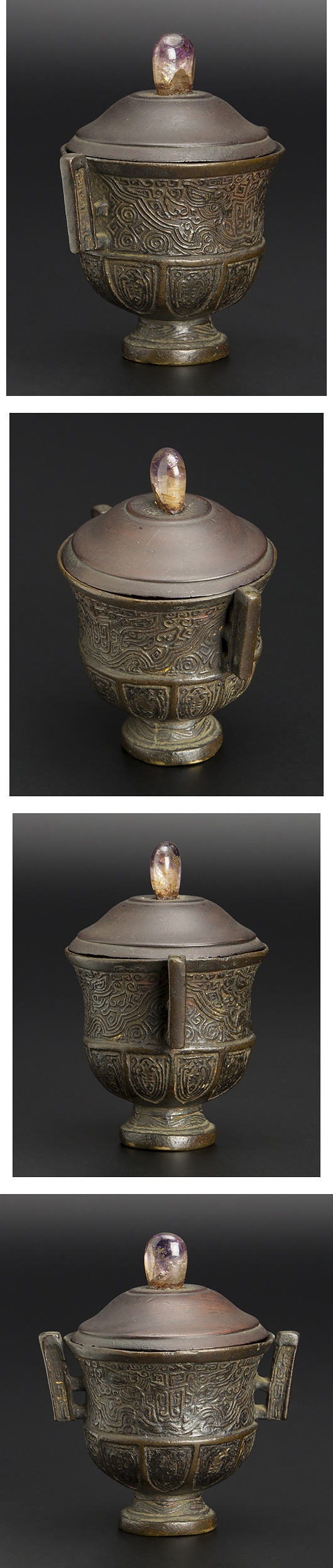 新品豊富な明 銅雕饕餮紋小爐 共蓋 中国 古美術 その他