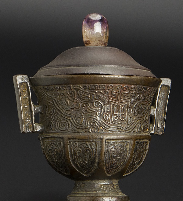 新品豊富な明 銅雕饕餮紋小爐 共蓋 中国 古美術 その他