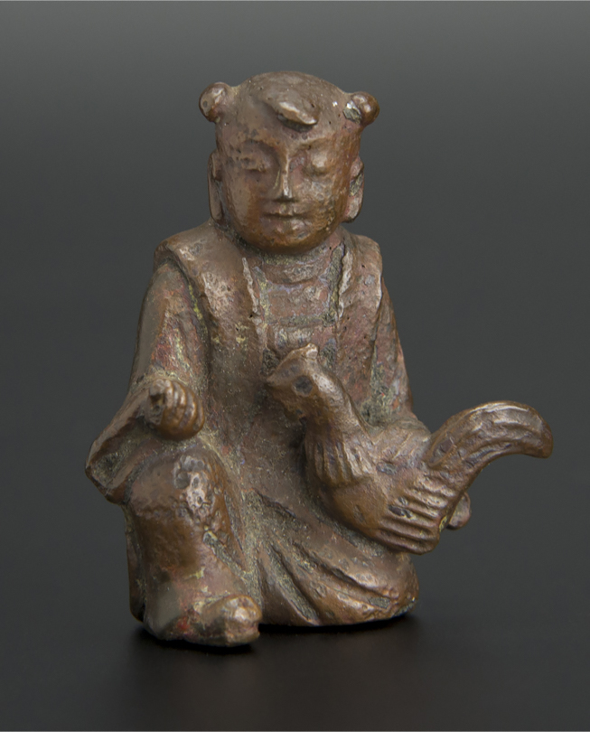 新作安い明 銅雕童子像 中国 古美術 その他