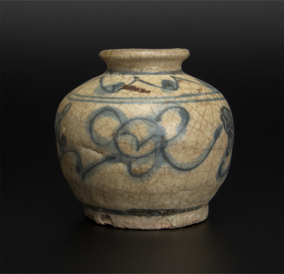 【即納最安値】明 青花小罐 共仕覆 共箱 中国 古美術 煎茶道具 明