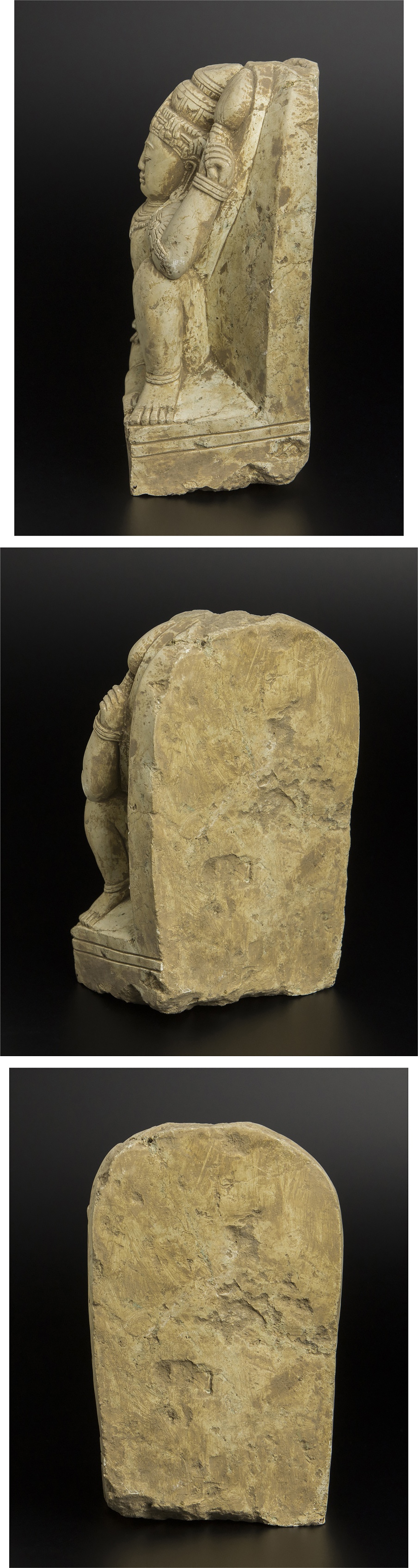 国産高評価14世紀 石造菩薩坐像 インドネシア 共箱 仏像 古美術 仏像