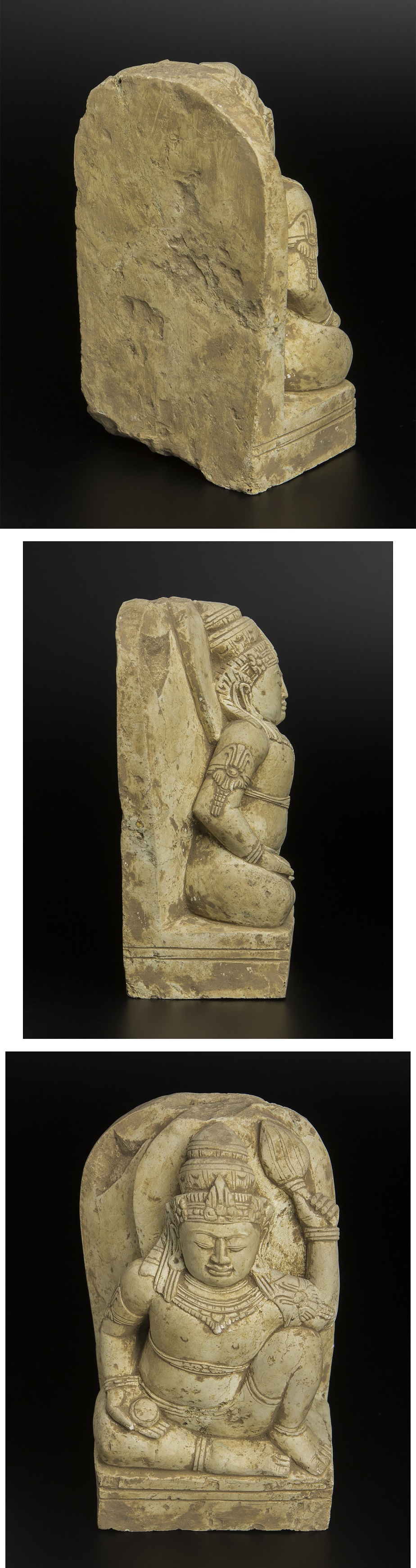国産高評価14世紀 石造菩薩坐像 インドネシア 共箱 仏像 古美術 仏像