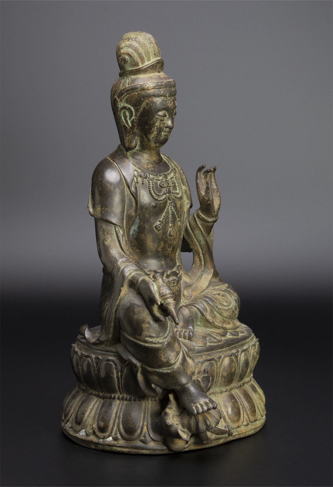 品質保証新品清 銅観音坐像 中国 古美術 唐物　铜观音坐像 仏像