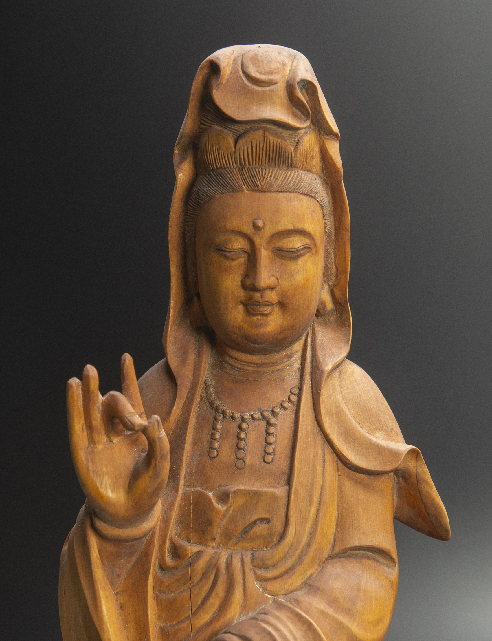 仕入れ値清 黄楊木雕観音立像 中国 古美術 仏像