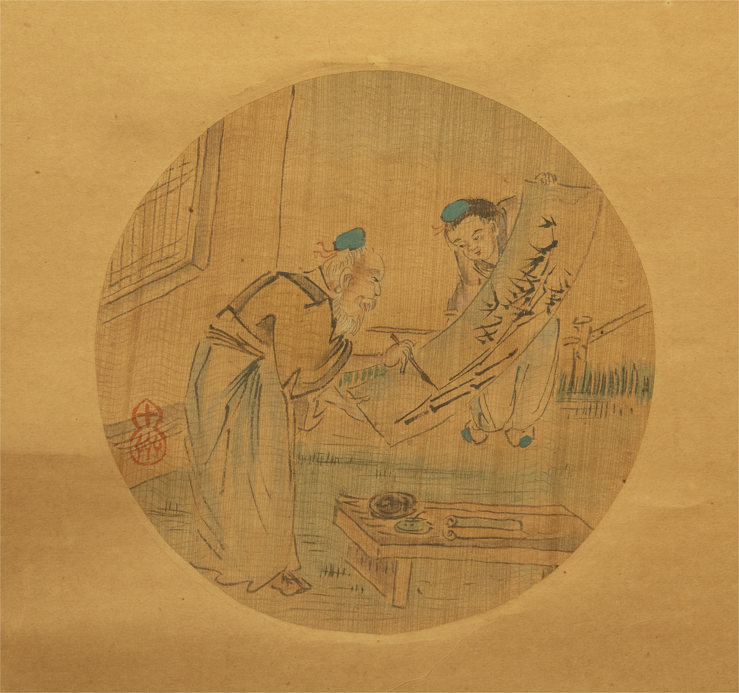 品質保証仇英（款） 人物図 立軸 模写 中国 絵画 掛軸