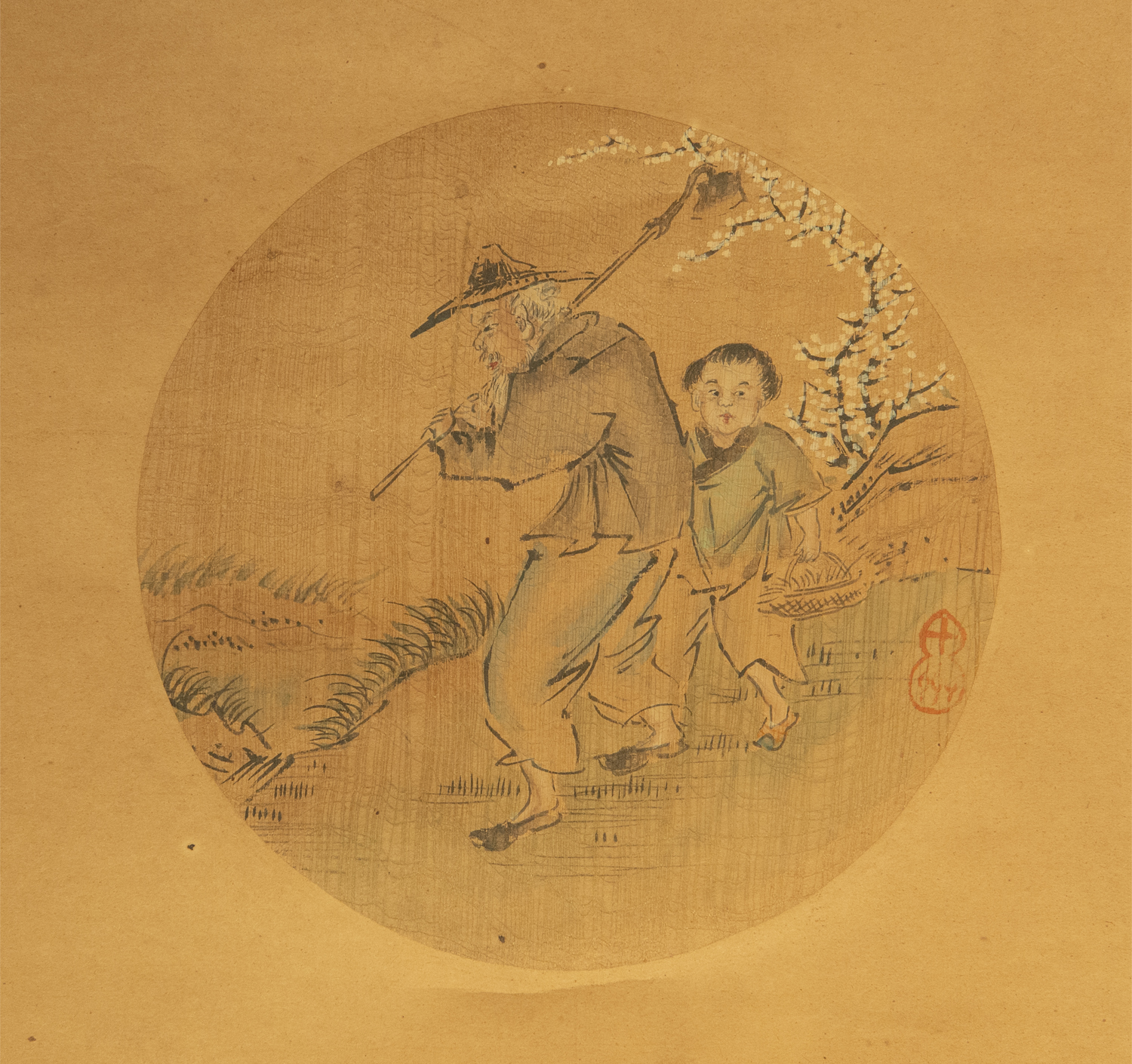 得価高品質仇英（款） 人物図 立軸 模写 古画 中国 絵画 掛軸