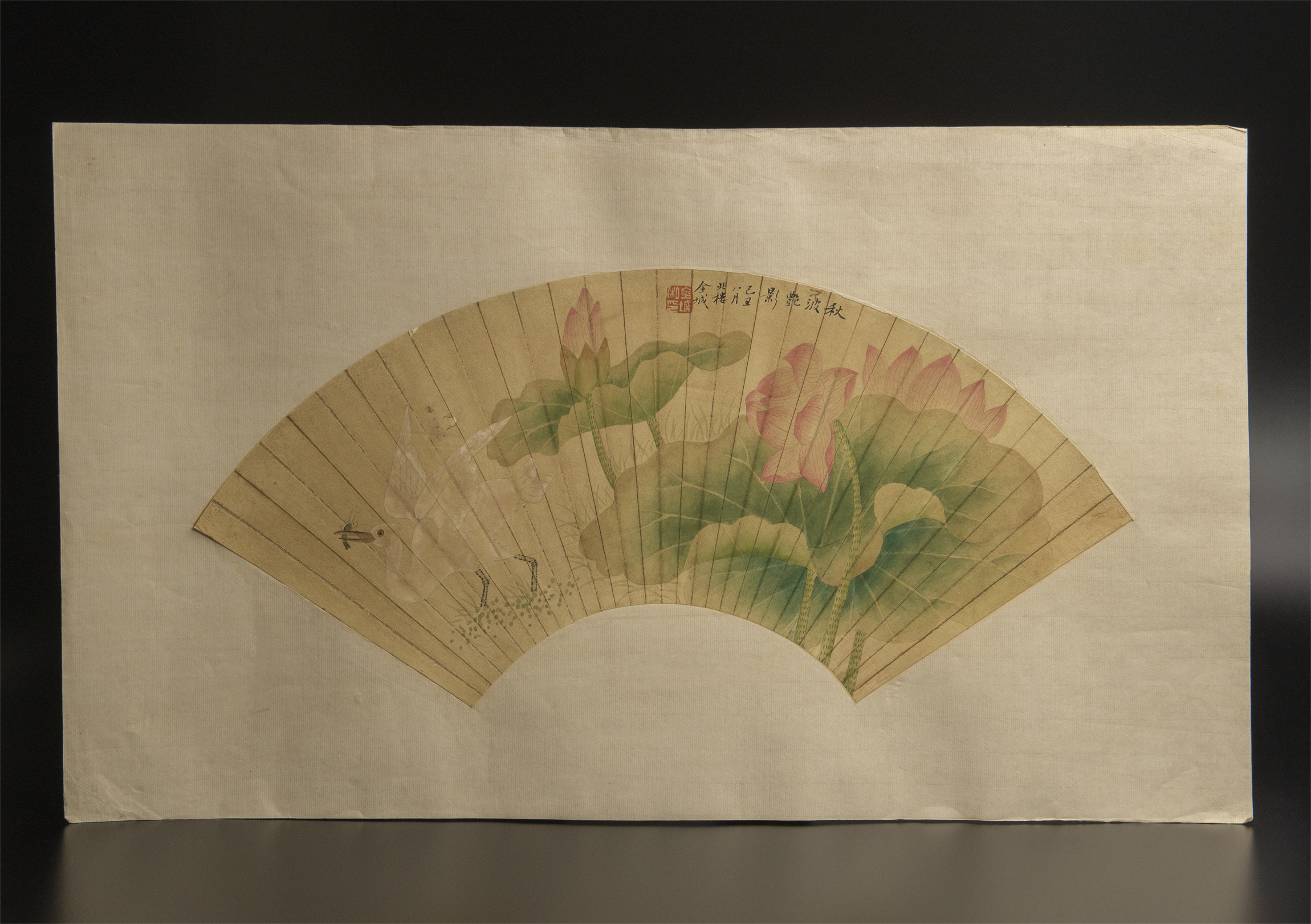 驚きの安さ ヤフオク! - 张 大壮 （款） 花鳥 扇面 鏡心 模写 古画