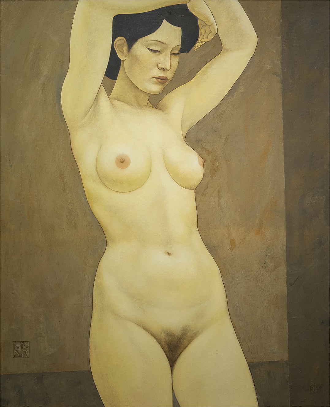【在庫あ新作】薛雁群 女人体 1990年代初期 油画 真作 中国 近現代絵画 現代美術 人物画