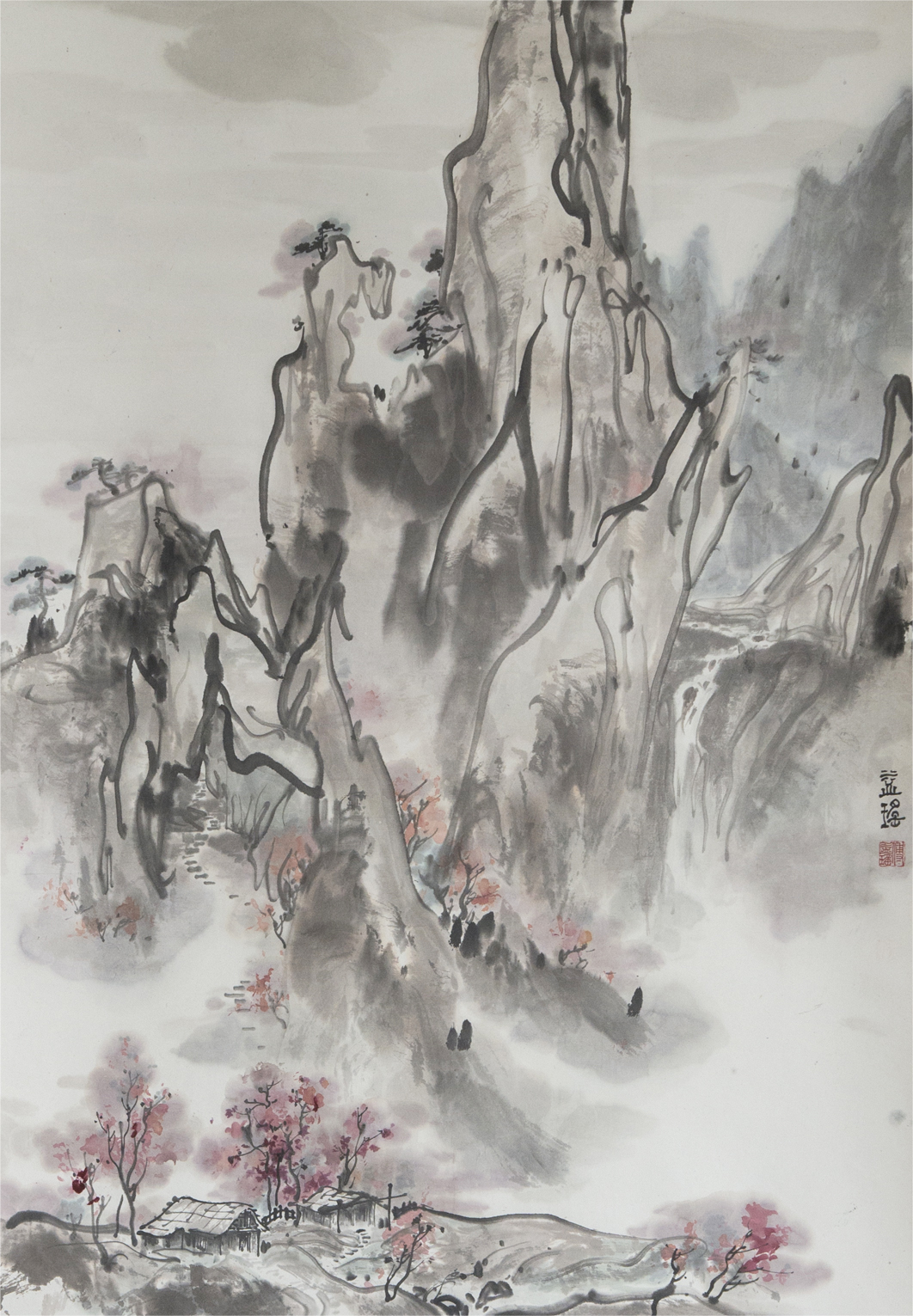 交通障害傅益瑶 立軸 来源:1990年代初期 Sotheby's 真作保証 中国 絵画 掛軸