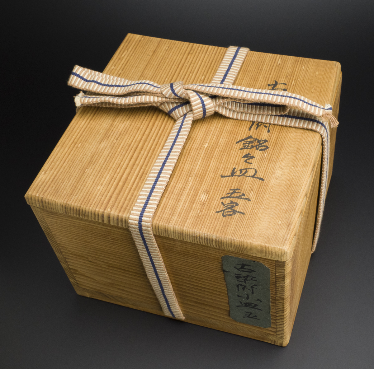 日本王者明 青花人物紋盤 寅生佳器款 五件 共箱 古染付 中国 古美術 明