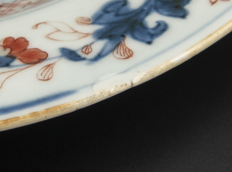 品質保証定番清 康熙 倣伊万里花卉紋盤 共箱 中国 古美術 清