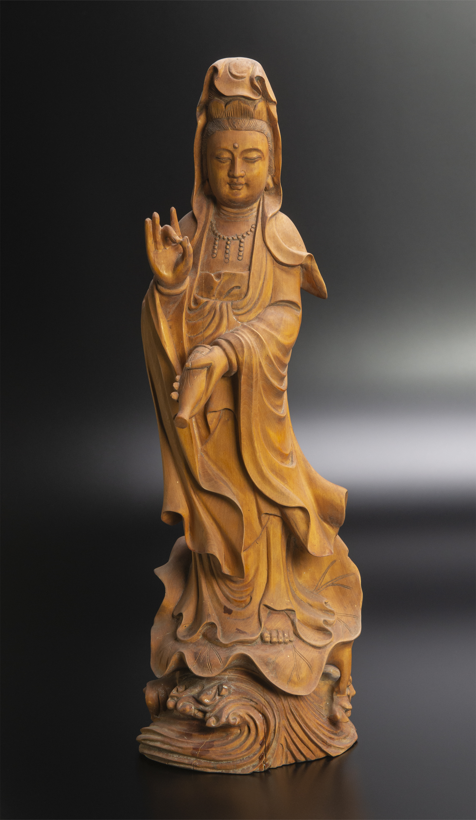 【送料無料安い】仏教美術 タイ 木彫 仏像 高さ 41.2cm チベット 密教 時代 FI14-2/st 仏像