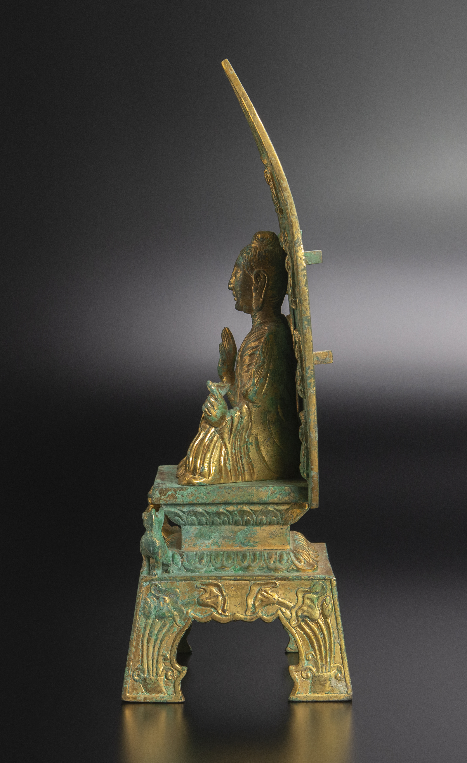北魏永安二年529年铜鎏金释迦牟尼佛坐像仏像中国古美術-