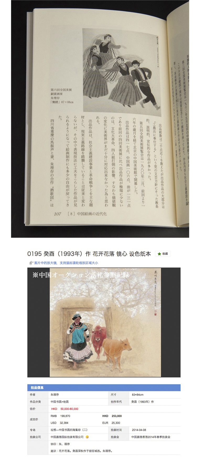 朱理存 1993年作 塔吉克族 工笔画 額装 著録品 真作保証 中国 近現代